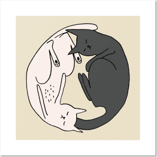 Ying-yang cats Posters and Art